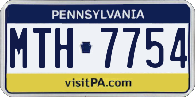 PA license plate MTH7754
