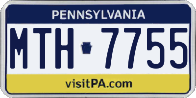PA license plate MTH7755