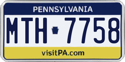 PA license plate MTH7758