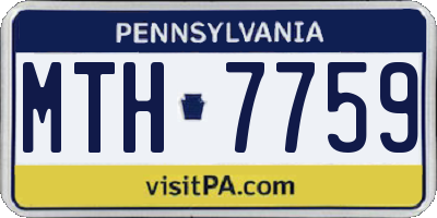 PA license plate MTH7759