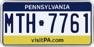 PA license plate MTH7761