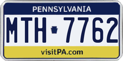 PA license plate MTH7762