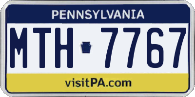 PA license plate MTH7767