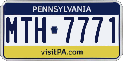 PA license plate MTH7771