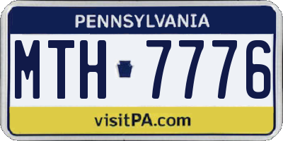 PA license plate MTH7776