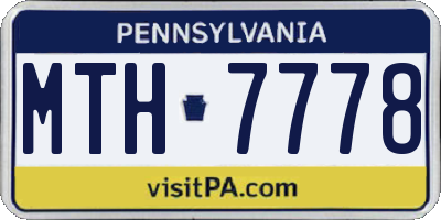 PA license plate MTH7778