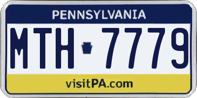 PA license plate MTH7779