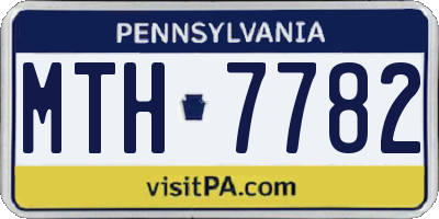PA license plate MTH7782