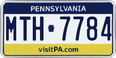 PA license plate MTH7784