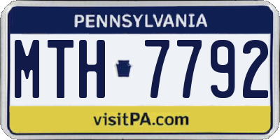 PA license plate MTH7792