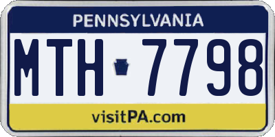 PA license plate MTH7798