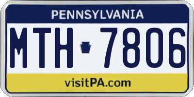 PA license plate MTH7806