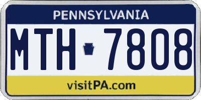 PA license plate MTH7808