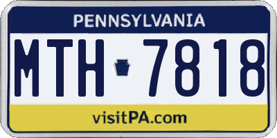 PA license plate MTH7818