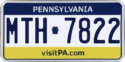 PA license plate MTH7822