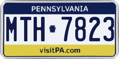 PA license plate MTH7823