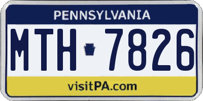 PA license plate MTH7826