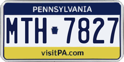 PA license plate MTH7827