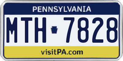 PA license plate MTH7828