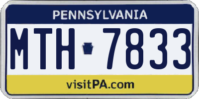 PA license plate MTH7833