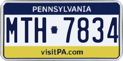 PA license plate MTH7834