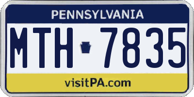 PA license plate MTH7835