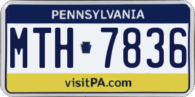PA license plate MTH7836
