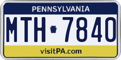 PA license plate MTH7840