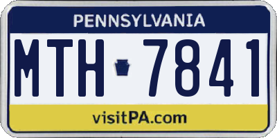 PA license plate MTH7841