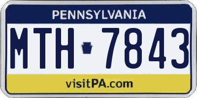 PA license plate MTH7843