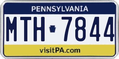 PA license plate MTH7844
