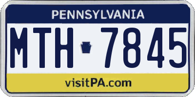 PA license plate MTH7845
