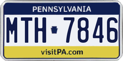 PA license plate MTH7846