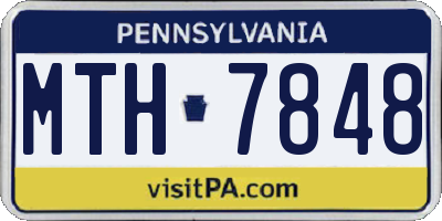 PA license plate MTH7848