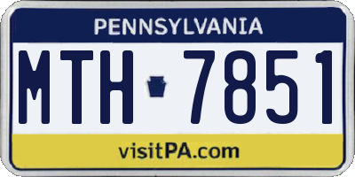 PA license plate MTH7851