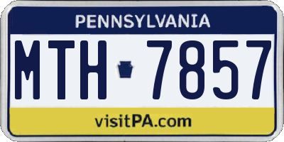 PA license plate MTH7857