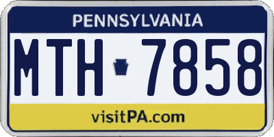 PA license plate MTH7858
