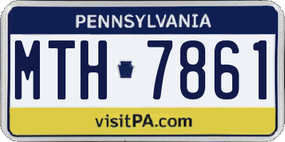 PA license plate MTH7861