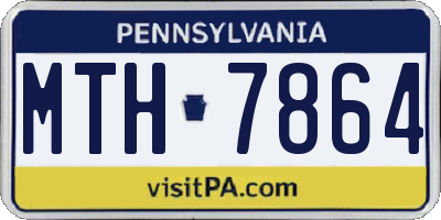 PA license plate MTH7864
