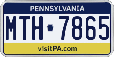 PA license plate MTH7865