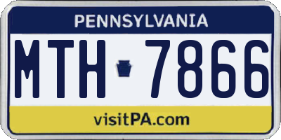 PA license plate MTH7866