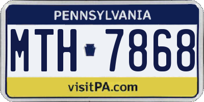 PA license plate MTH7868