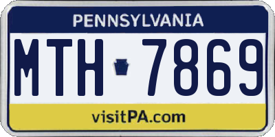 PA license plate MTH7869