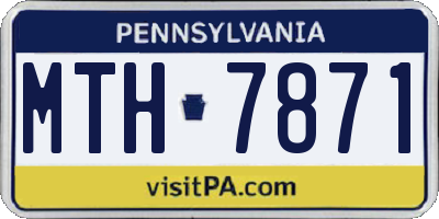 PA license plate MTH7871