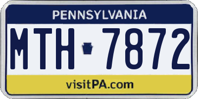 PA license plate MTH7872