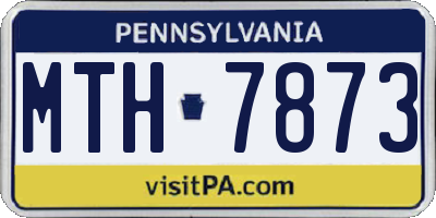PA license plate MTH7873
