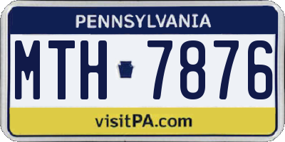 PA license plate MTH7876