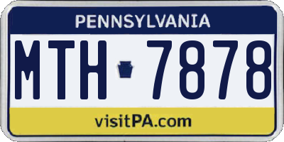 PA license plate MTH7878