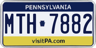 PA license plate MTH7882
