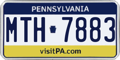 PA license plate MTH7883